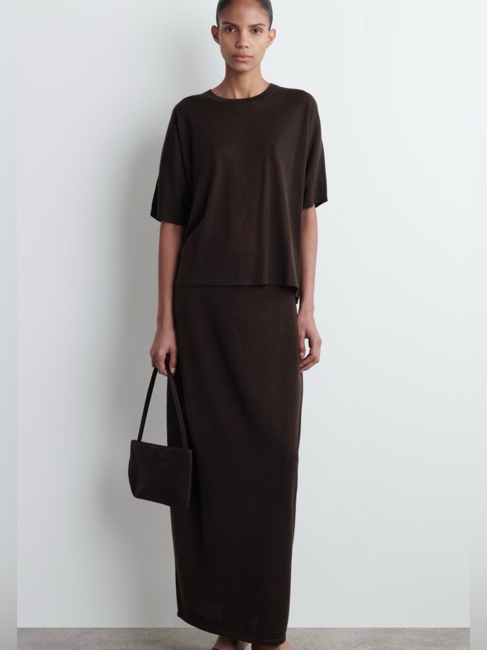 COS Brown Maxi Pencil Skirt - Picture 3 of 12